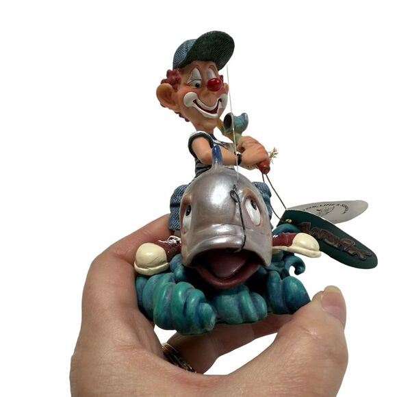 Vintage Cast Art Slapstix Hook, Line & Sinker Figurine Fishing Clown #04138 1999 - Picture 7 of 16